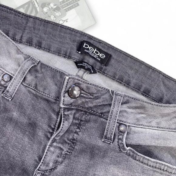 Y2K Gray Light Wash BeBe Denim Skinny Jeans - Picture 4 of 7